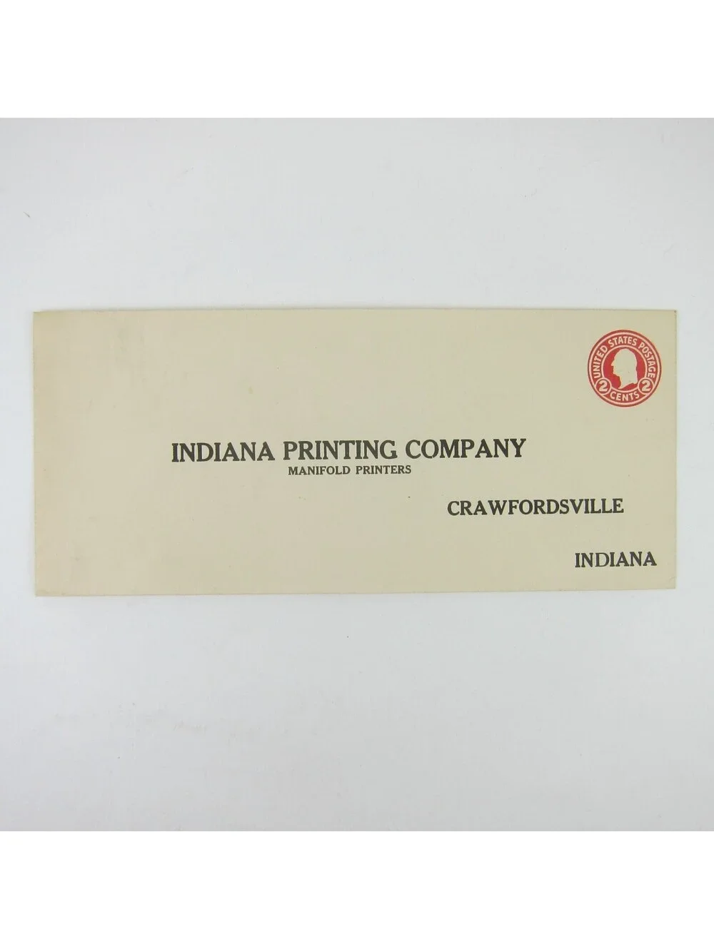 US Postal Stationery Indiana Printing Company Crawfordsville 2 cent Antique